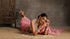 Blush Pink Kota Doria Saree with Border & Tassles